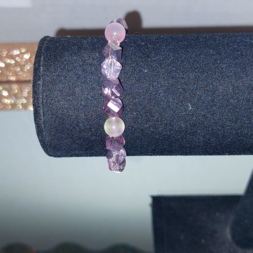 Handmade Elastic Lilac Bracelet